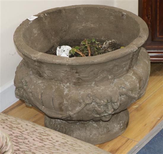 A garden urn W.50cm